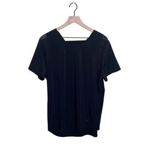 THE NORTH FACE keyhole back mesh detail polyester blouse L